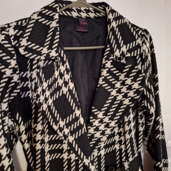 A Wrapper Women's Coat Jacket Houndstooth Trendy Fashionable Double Breasted XL - Picture 4 of 9